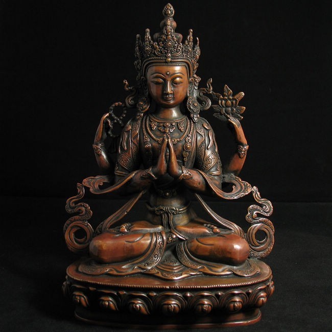 Статуэтка Будды Авалокитешвара. Бронза, литьё. Страна производства: Тибет.